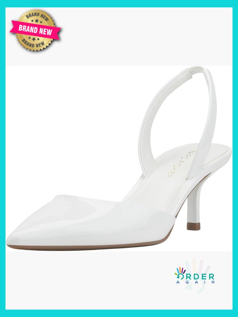 Patent Slingback Pointed Toe Kitten Heel Dress Pump Slip-On Wedding Party